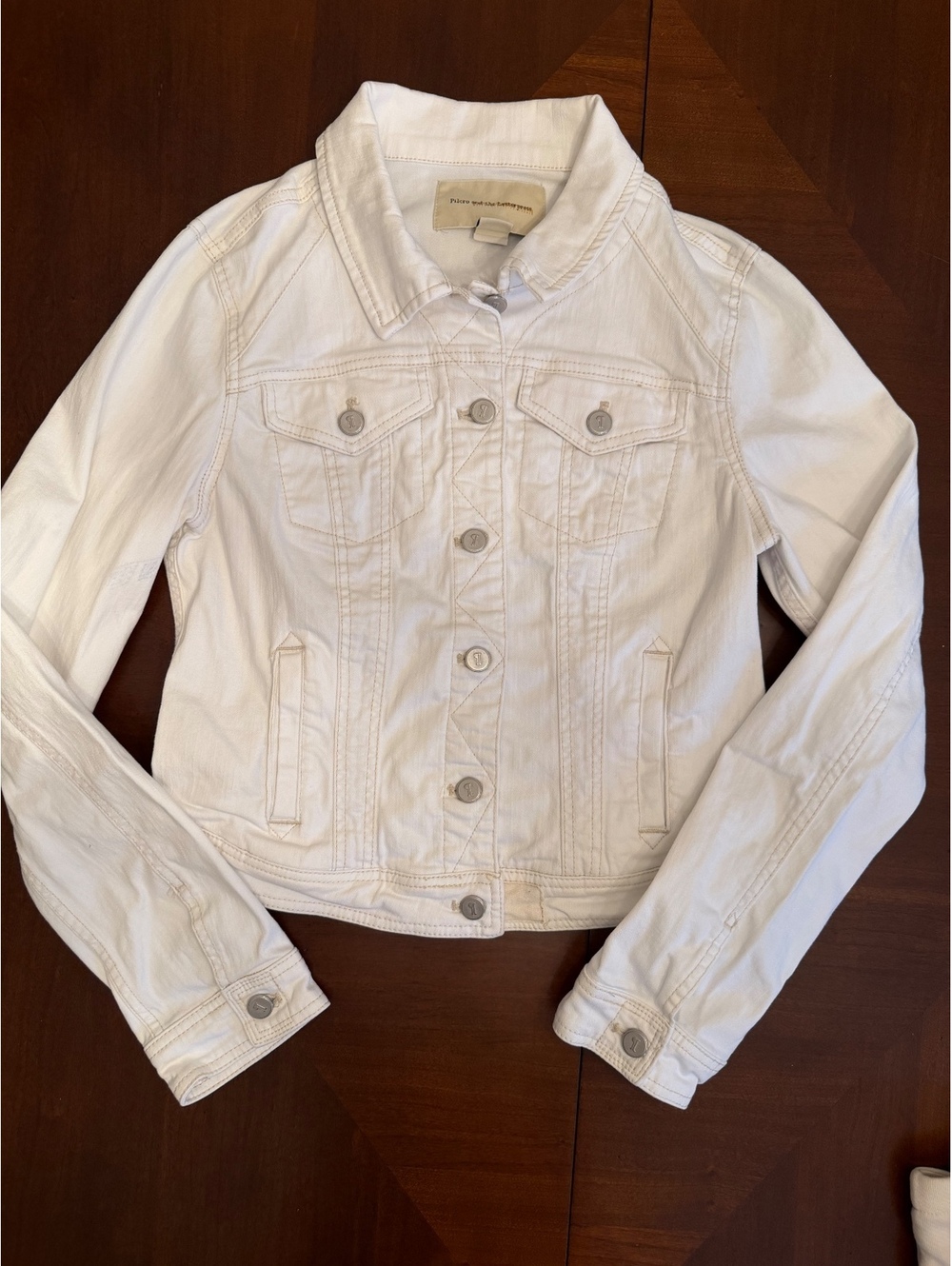 Pilcro and the Letterpress White Denim Jacket Size M